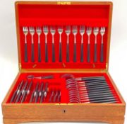 A complete boxed Joseph Rodgers canteen of cutlery comprising twelve knives (two sizes), twelve fork