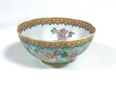 A Chinese Republic lotus egg shell porcelain bowl, decorated with the four dragons interspace by