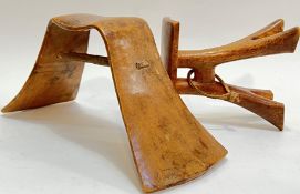 Two African wooden headrests, possibly Ethiopian(?), (h- 9cm, w- 15cm, and h- 17cm, w- 36cm)