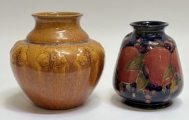 A Moorcroft pottery vase decorated with pomegranates (h- 16cm) and Pilkington Royal Lancastrian