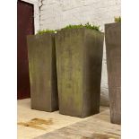 Atelier Vierkant, a pair of contemporary designer ceramic planters of square tapered outline, with