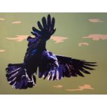 Fiona Thomson (British), Thoughts of Crow, oil on canvas, artist label verso. (92cmx103cm)