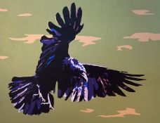 Fiona Thomson (British), Thoughts of Crow, oil on canvas, artist label verso. (92cmx103cm)