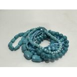 A group of eight various turquoise bead bracelets, (D x 7cm)