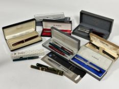 A collection of fountain pens including Parker, Sheaffer, Onoto De La Rue and Conway Stewart. some