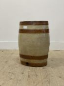 A Victorian salt glazed stoneware barrel H49cm
