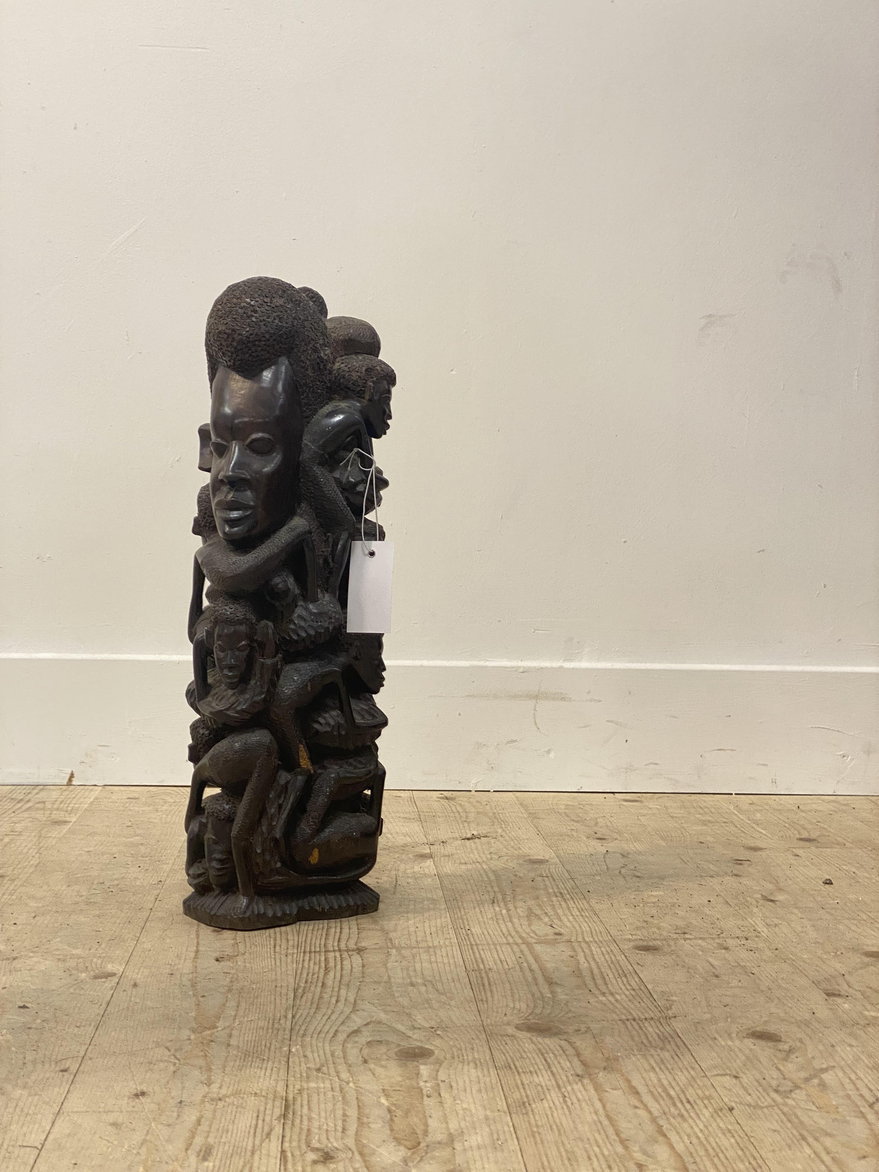 A Makonde figural carved ebony statue, H50cm