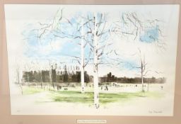 Liza Andrews, Eton College and the Wall from Sheep's Bridge, print no 2/150, signed pencil bottom