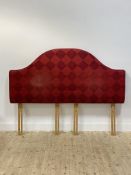 An upholstered 6" super king headboard of arched outline, 180cm x 144cm