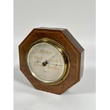 A B. Cooke & Sons, Ltd of Hull Edwardian mahogany box wood and ebony strung octagonal wall barometer