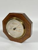 A B. Cooke & Sons, Ltd of Hull Edwardian mahogany box wood and ebony strung octagonal wall barometer