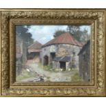 Scottish School circa 1900, The Old Mill, Ceres Fife, oil on board, in a gilt composition frame,