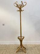 A Vintage bentwood beech hat stand, H195cm