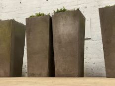 Atelier Vierkant, a pair of contemporary designer ceramic planters of square tapered outline, with