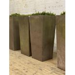 Atelier Vierkant, a pair of contemporary designer ceramic planters of square tapered outline, with