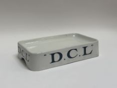 A Vintage shop display white ironstone slab for DCL yeast. (h-8cm w-37cm)