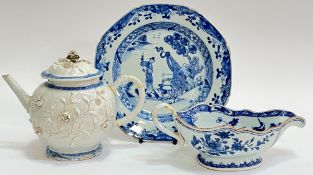 A group of Chinese porcelain comprising an octagonal blue and white dish depicting a figure and deer