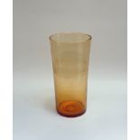 An amber glass floor vase. (h-40cm w-20cm) (no signs of chips)