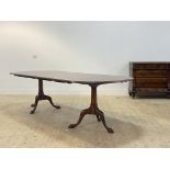 Arthur Brett, a Georgian style mahogany twin pedestal dining table the top with 'D' ends and two