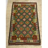 A Maimana kilim rug of all over geometric design, 250cm x 148cm