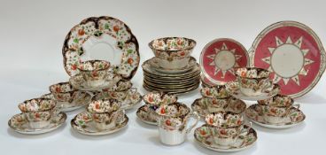 A near complete Duchess China imari pattern tea service comprising ten teacups (chip to rim), twelve