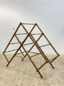 A concertina folding 'A' frame clothes horse, early to mid 20th century, H120cm, W144cm