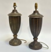 A pair of Chelsom cast brass urn shaped table lamps (marked verso) (h- 46cm)