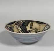 •Ian McWhinnie (Scottish, b. 1952), a large ceramic bowl, untitled, painted to the well with