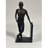 •Freek Weidema (Dutch, Contemporary), Standing Male Figure, bronze, mounted on a marble base. Height