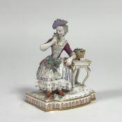Property of the late Countess Haig: a 19th century Meissen porcelain figure, from a set of the