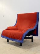 Vico Magistretti (Italian. 1920 - 2006) for Cassina, a Sinbad lounge chair, circa 1980's, the red