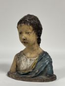 Property of the late Countess Haig: an Italian painted terracotta bust of a child, probably c. 1900,