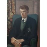 •William Crosbie R.S.A. (Scottish, 1915-1999), Portrait of David Christopher Dean, half-length, in
