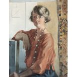 Evelyn Brown (Scottish, fl. early 20th century), Self-Portrait, half length, signed upper right,