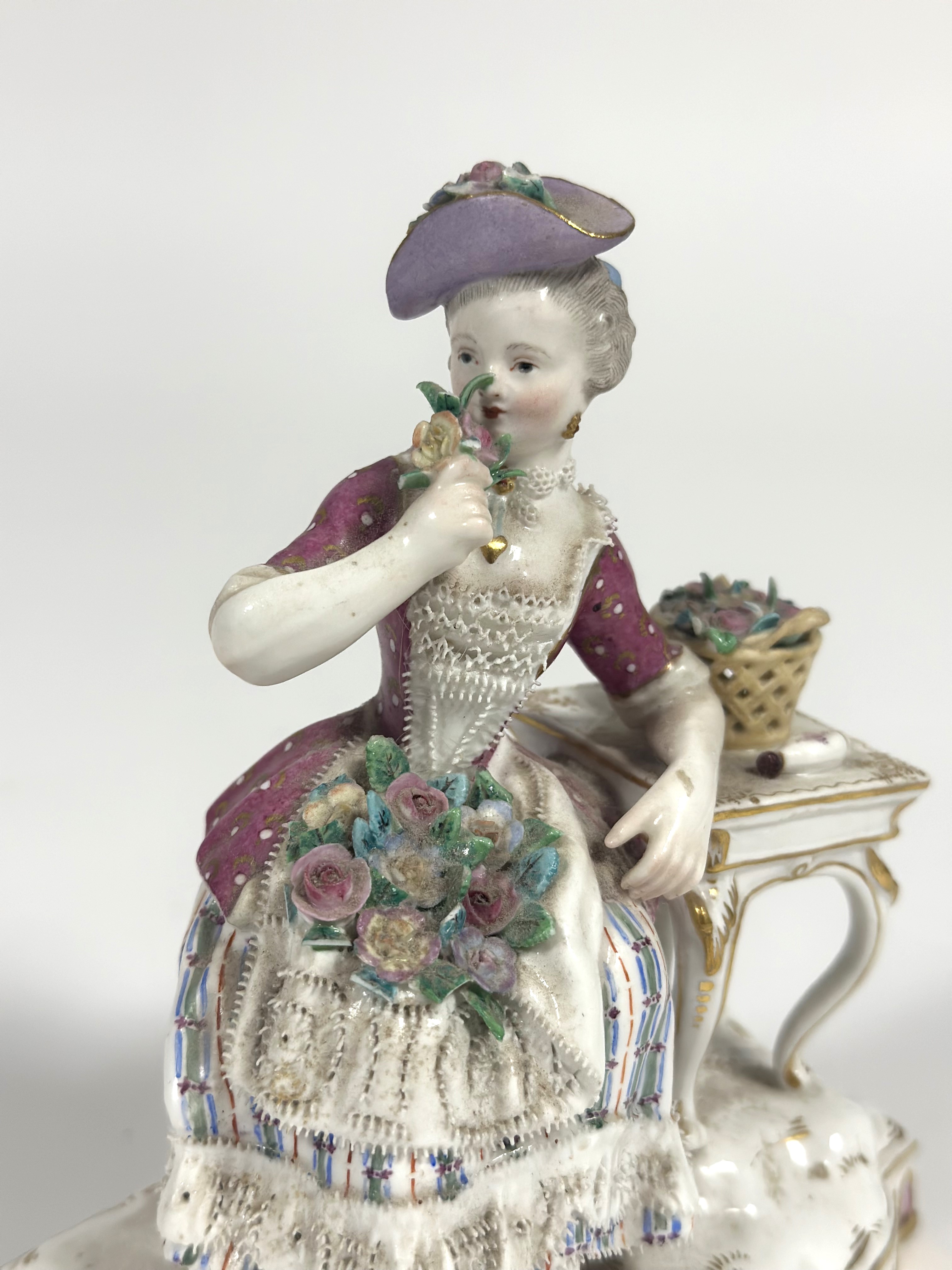 Property of the late Countess Haig: a 19th century Meissen porcelain figure, from a set of the - Image 2 of 4