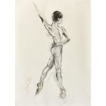 •Hazel Bowman (Scottish, Contemporary), Study of a Ballet Dancer, signed with a monogram, framed.