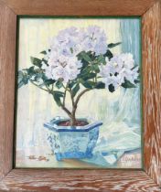 •Anna Gasteiger (German, 1878-1954), Still Life of Rhododendrons, signed lower right, oil on canvas,