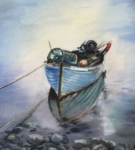 •Annette Stephen (Scottish, 1911-1991), A Fisherman's Boat, watercolour, framed. 44.5cm by 40cm.