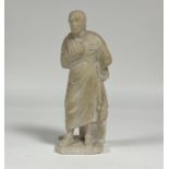 After the Antique, a marble figure of Sophocles, based on the Lateran Sophocles, unsigned. 35cm