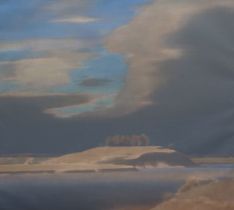 Evgeni Yali (Russian, b. 1946), Sunrise, oil on canvas, framed. 101cm by 112cm. Note: Yali is a