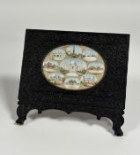 An Indian watercolour miniature on ivory, late 19th century, the oval ivory panel painted with