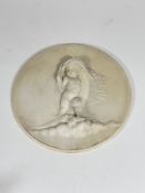 William Couper (American, 1853-1942), "Evening", an allegorical relief-carved marble roundel, signed