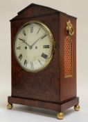 A large architectural bracket clock, 2nd quarter of the 19th century, the case with arched