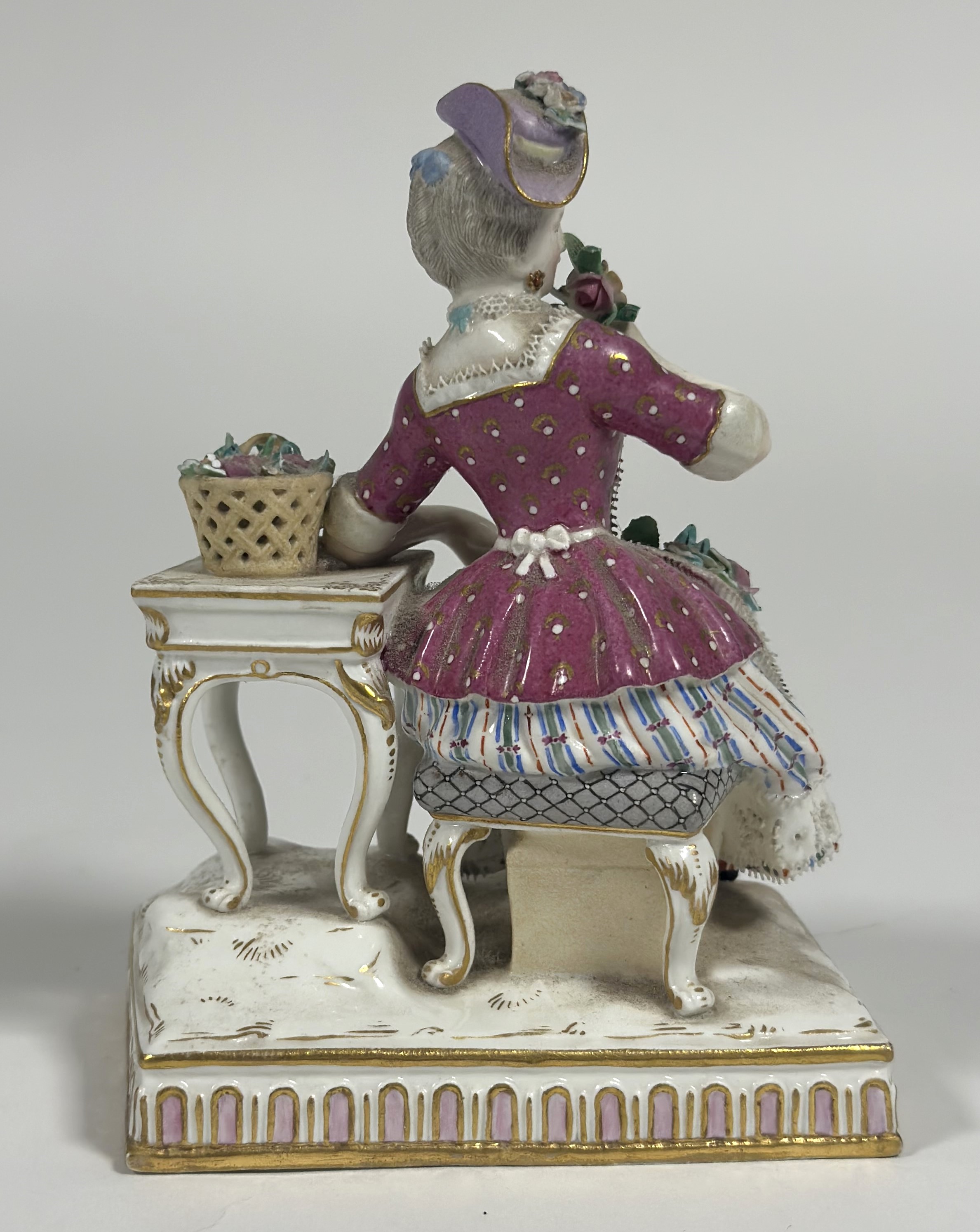 Property of the late Countess Haig: a 19th century Meissen porcelain figure, from a set of the - Image 3 of 4