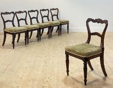 A set of six Regency rosewood dining chairs, in the manner of William Trotter, the well carved