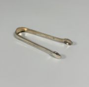 A pair of George III Scottish silver sugar tongs, Robert Gray, Glasgow, c. 1790, with reeded