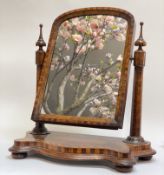 Property of the late Countess Haig: a mid 19th century walnut toilet mirror, the arched mirror