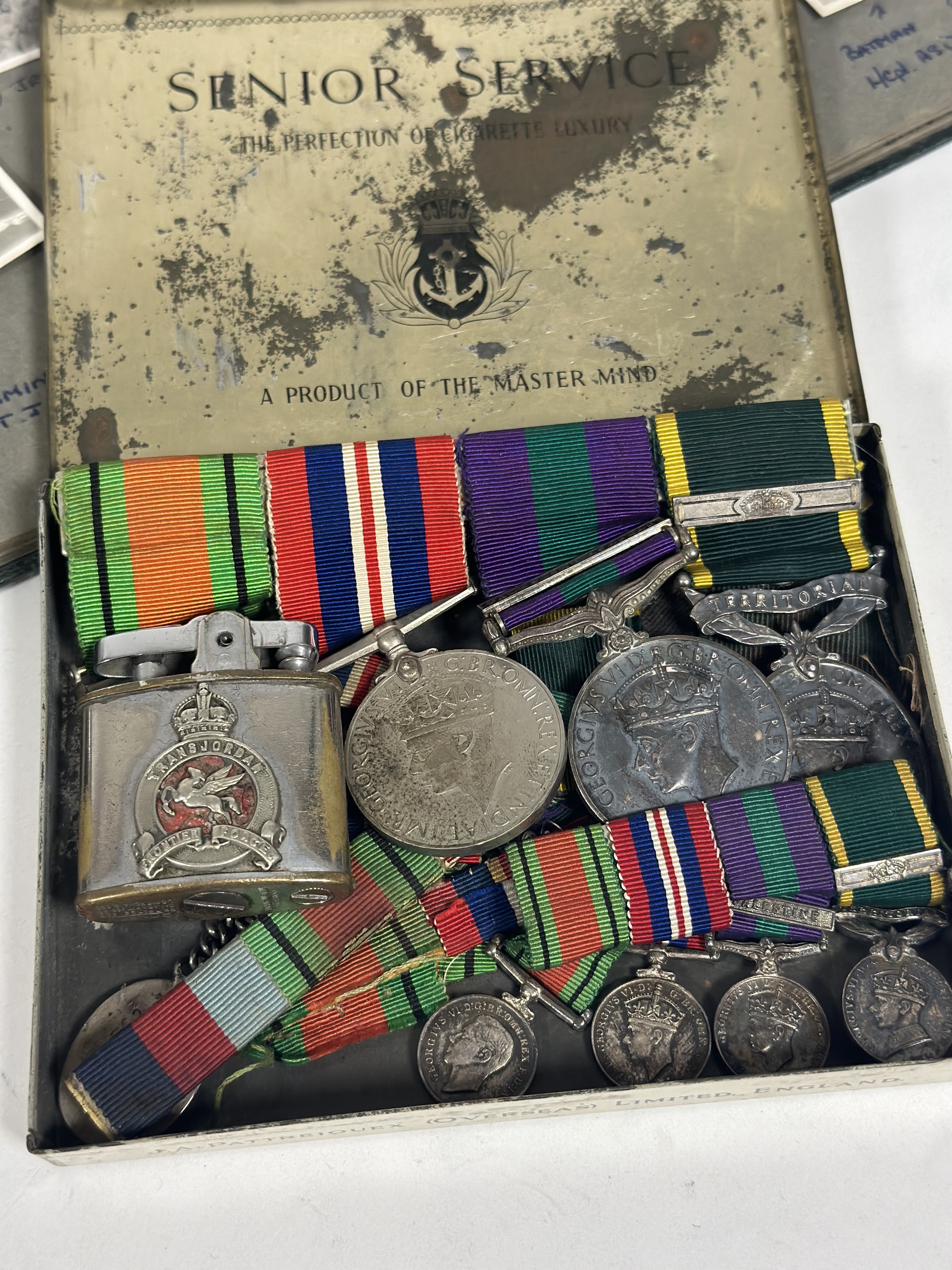 Trans-Jordan Frontier Force: a medal group and original photos comprising Defence Medal, War