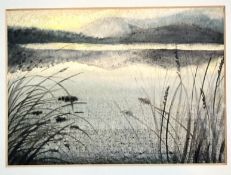 Les Drummond, Reflection Sunset, watercolour on paper, signed and dated 1980 bottom right. (artist