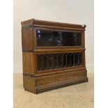 Globe Wernicke, an early 20th century oak two height stacking library bookcase, H80cm, W87cm, D30cm